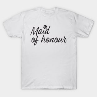 Maid of honour text and Flowers T-Shirt